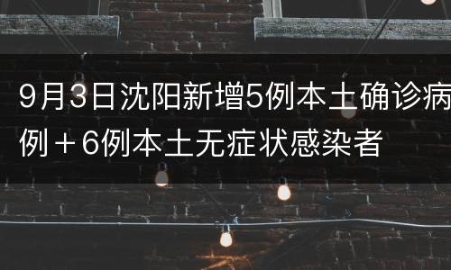 9月3日沈阳新增5例本土确诊病例＋6例本土无症状感染者