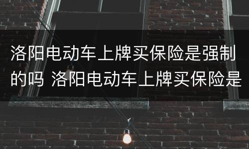洛阳电动车上牌买保险是强制的吗 洛阳电动车上牌买保险是强制的吗