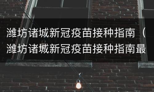 潍坊诸城新冠疫苗接种指南（潍坊诸城新冠疫苗接种指南最新）