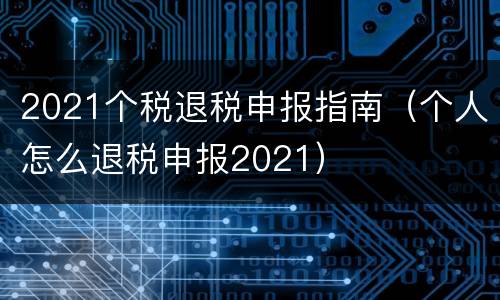2021个税退税申报指南（个人怎么退税申报2021）