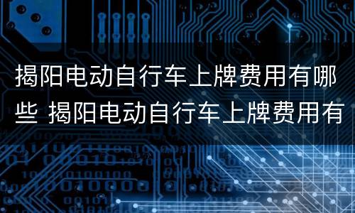 揭阳电动自行车上牌费用有哪些 揭阳电动自行车上牌费用有哪些标准