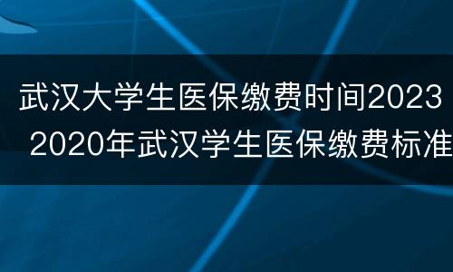 武汉大学生医保缴费时间2023 2020年武汉学生医保缴费标准