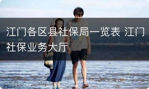 江门各区县社保局一览表 江门社保业务大厅