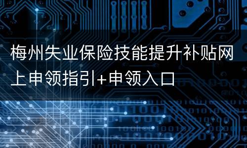 梅州失业保险技能提升补贴网上申领指引+申领入口