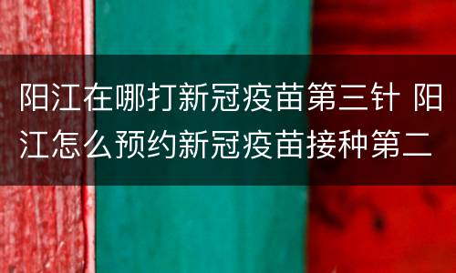 阳江在哪打新冠疫苗第三针 阳江怎么预约新冠疫苗接种第二针