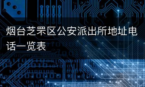 烟台芝罘区公安派出所地址电话一览表