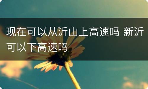 现在可以从沂山上高速吗 新沂可以下高速吗