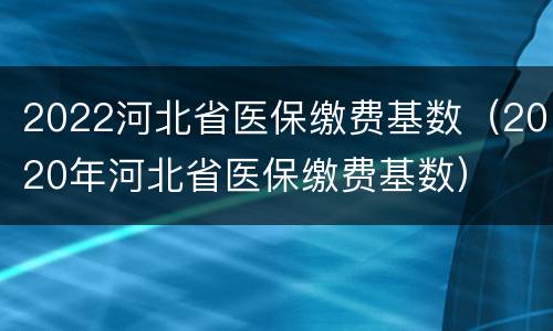 2022河北省医保缴费基数（2020年河北省医保缴费基数）
