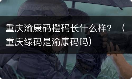 重庆渝康码橙码长什么样？（重庆绿码是渝康码吗）