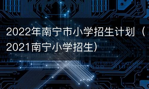 2022年南宁市小学招生计划（2021南宁小学招生）