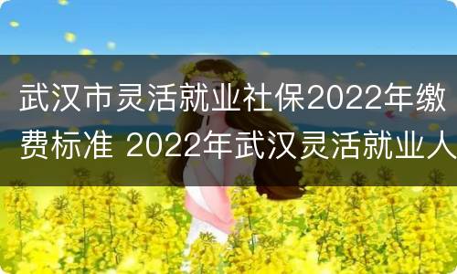 武汉市灵活就业社保2022年缴费标准 2022年武汉灵活就业人员社保缴费标准