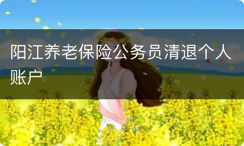 阳江养老保险公务员清退个人账户