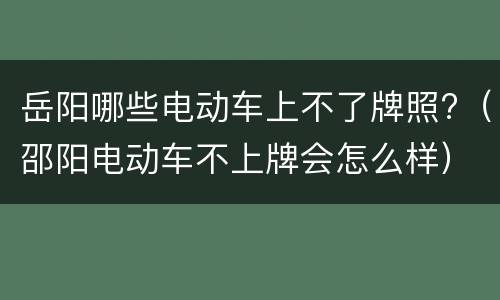 岳阳哪些电动车上不了牌照?（邵阳电动车不上牌会怎么样）