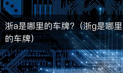 浙a是哪里的车牌?（浙g是哪里的车牌）