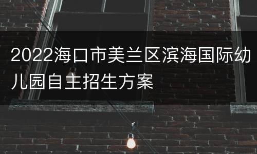 2022海口市美兰区滨海国际幼儿园自主招生方案