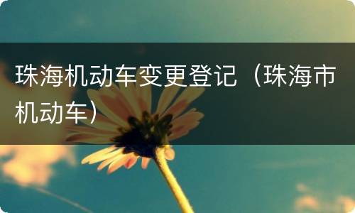 珠海机动车变更登记（珠海市机动车）