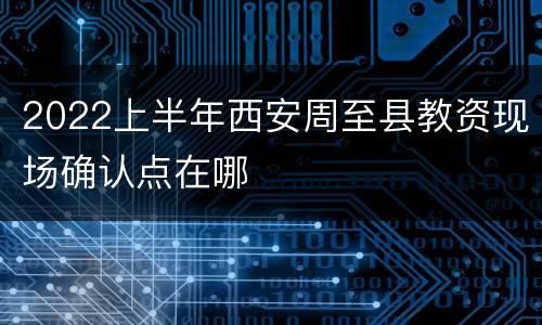 2022上半年西安周至县教资现场确认点在哪