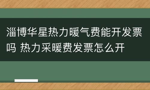 淄博华星热力暖气费能开发票吗 热力采暖费发票怎么开