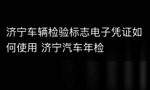 济宁车辆检验标志电子凭证如何使用 济宁汽车年检