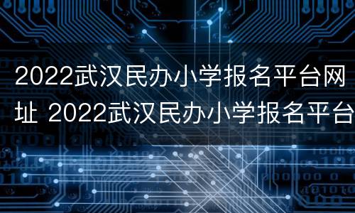 2022武汉民办小学报名平台网址 2022武汉民办小学报名平台网址是什么