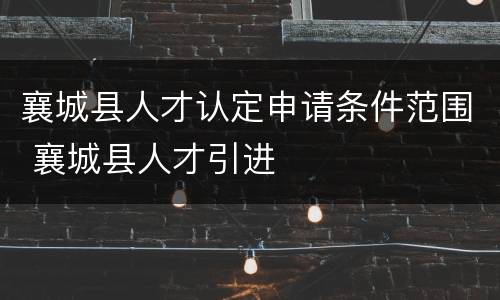 襄城县人才认定申请条件范围 襄城县人才引进