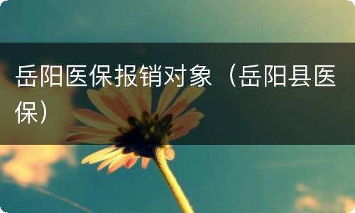 岳阳医保报销对象（岳阳县医保）