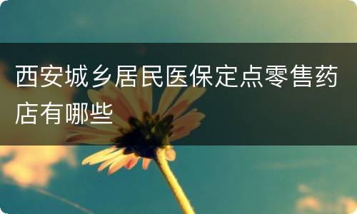 西安城乡居民医保定点零售药店有哪些