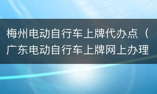 梅州电动自行车上牌代办点（广东电动自行车上牌网上办理）
