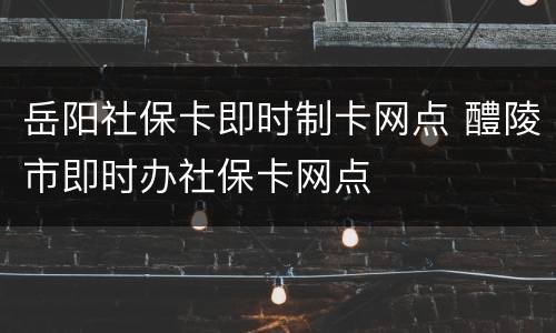岳阳社保卡即时制卡网点 醴陵市即时办社保卡网点