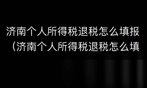 济南个人所得税退税怎么填报（济南个人所得税退税怎么填报的）