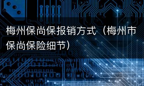 梅州保尚保报销方式（梅州市保尚保险细节）