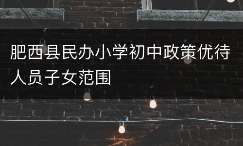 肥西县民办小学初中政策优待人员子女范围
