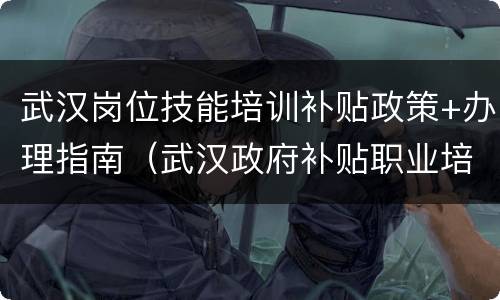 武汉岗位技能培训补贴政策+办理指南（武汉政府补贴职业培训）