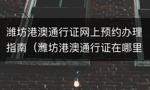 潍坊港澳通行证网上预约办理指南（潍坊港澳通行证在哪里办理）