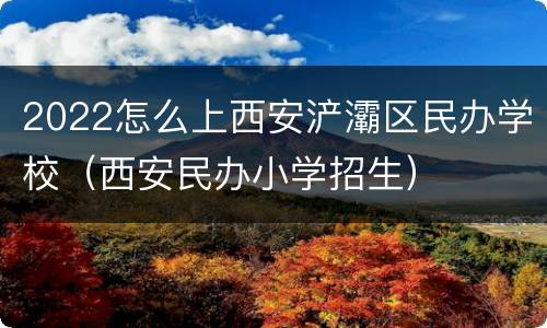 2022怎么上西安浐灞区民办学校（西安民办小学招生）
