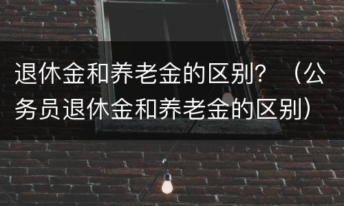 退休金和养老金的区别？（公务员退休金和养老金的区别）