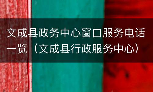 文成县政务中心窗口服务电话一览（文成县行政服务中心）