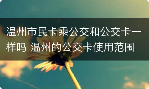 温州市民卡乘公交和公交卡一样吗 温州的公交卡使用范围