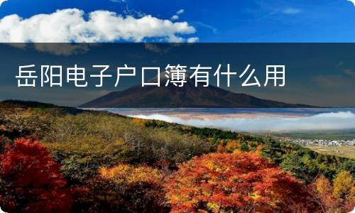 岳阳电子户口簿有什么用