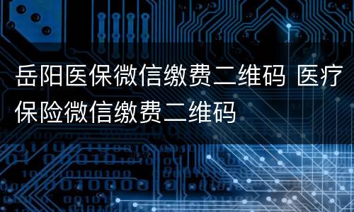 岳阳医保微信缴费二维码 医疗保险微信缴费二维码