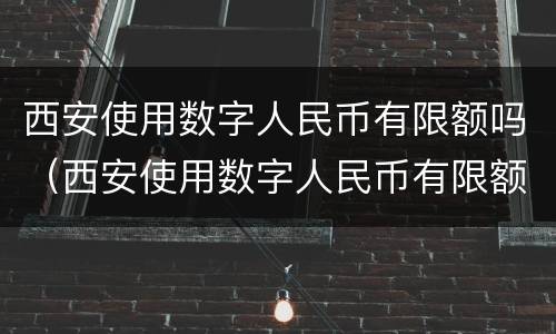 西安使用数字人民币有限额吗（西安使用数字人民币有限额吗吗）