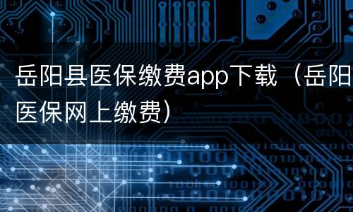 岳阳县医保缴费app下载（岳阳医保网上缴费）