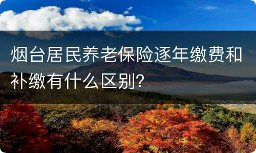 烟台居民养老保险逐年缴费和补缴有什么区别？
