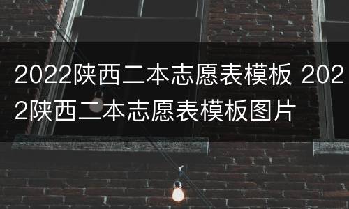 2022陕西二本志愿表模板 2022陕西二本志愿表模板图片