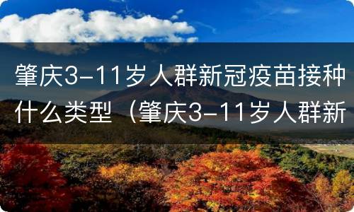 肇庆3-11岁人群新冠疫苗接种什么类型（肇庆3-11岁人群新冠疫苗接种什么类型的）