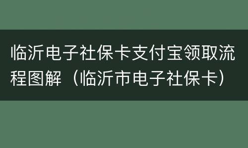 临沂电子社保卡支付宝领取流程图解（临沂市电子社保卡）