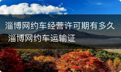 淄博网约车经营许可期有多久 淄博网约车运输证