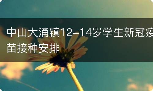 中山大涌镇12-14岁学生新冠疫苗接种安排