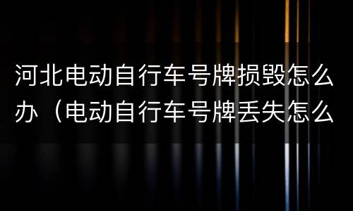 河北电动自行车号牌损毁怎么办（电动自行车号牌丢失怎么办）
