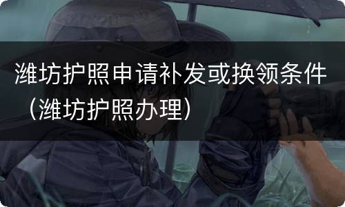 潍坊护照申请补发或换领条件（潍坊护照办理）